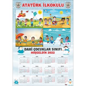 4 Mevsim Karikatürlü 2023-2024 Takvimi Model 02