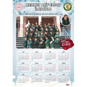 İlkokul ve Ortaokul Temalı Resimli Okul Takvimler