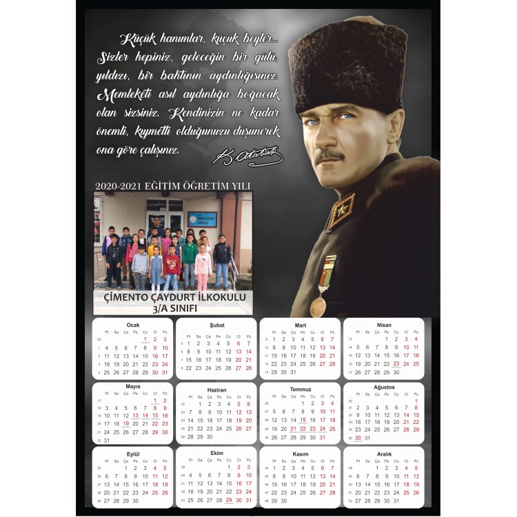 Mustafa Kemal Atatürk Sınıf Takvimi