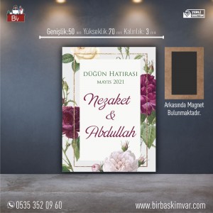 Ahşap Düğün Magneti Model 10