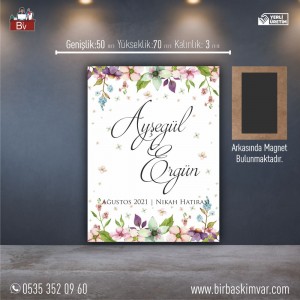 Ahşap Düğün Magneti Model 11