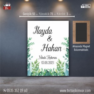 Ahşap Düğün Magneti Model 15