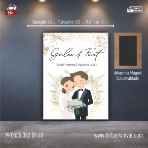 Ahşap Düğün Magneti Model 02
