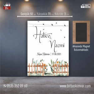 Ahşap Düğün Magneti Model 03