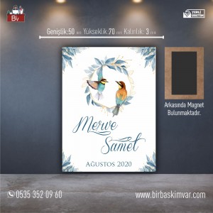 Ahşap Düğün Magneti Model 04