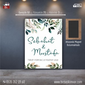 Ahşap Düğün Magneti Model 06