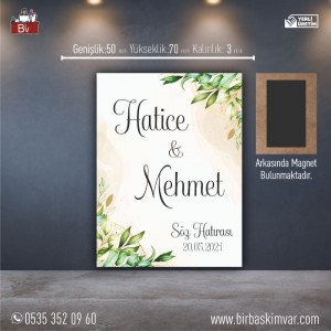 Ahşap Düğün Magneti Model 08