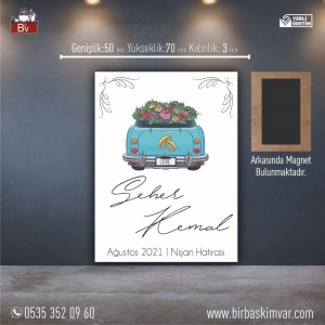 Ahşap Düğün Magneti Model 09