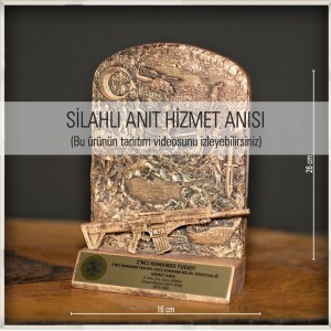 -Silahlı Anıt Hizmet Anısı Plaketi Büyük Boy