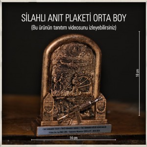 -Silahlı Anıt Hizmet Anısı Plaketi Orta Boy