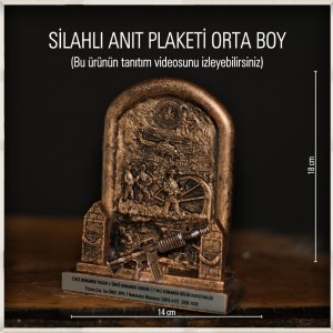 -Silahlı Anıt Hizmet Anısı Plaketi Orta Boy