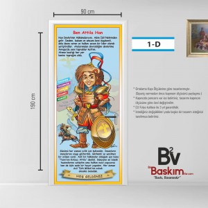 ATİLLA HAN TEMALI KAPI GİYDİRME  - ÖZEL SERİ