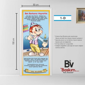 BARBAROS HAYRETTİN TEMALI KAPI GİYDİRME  - ÖZEL SERİ