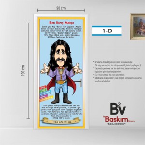 BARIŞ MANÇO TEMALI KAPI GİYDİRME  - ÖZEL SERİ