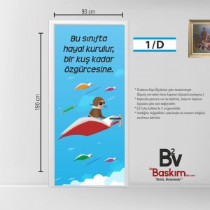Bu Sınıfta Hayal Kurulur İlkokul Kapı Giydirme