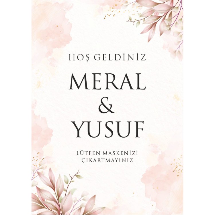 Pembe Dalları ile Karşılama Panosu Pembe Dalları ile Karşılama Panosu
