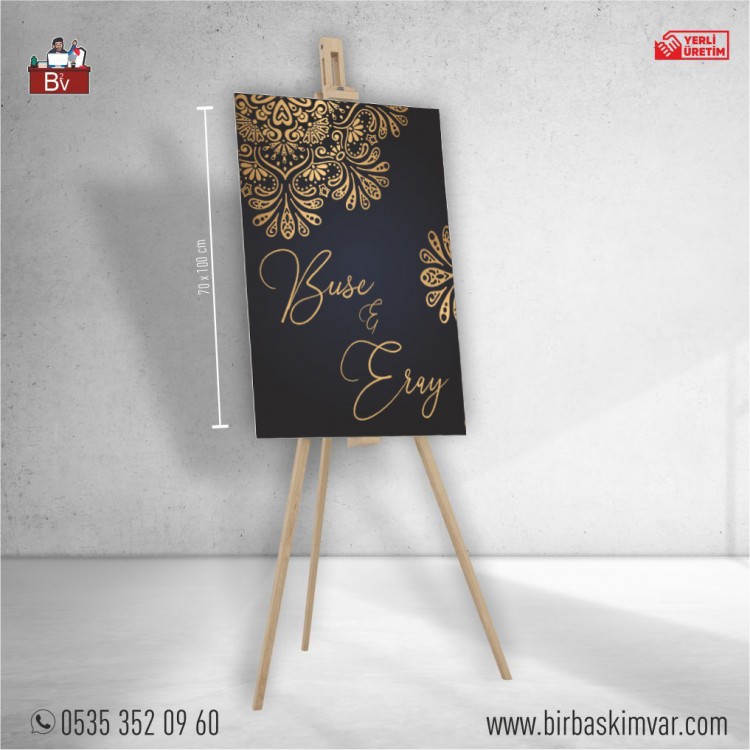 Siyah Gold Renkleri ile Karşılama Panosu Siyah Gold Renkleri ile Karşılama Panosu
