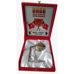 Kadife Sandıklı Köstekli Saat Plaket