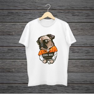 Cool Dog Temalı Baskılı Erkek Tişörtü