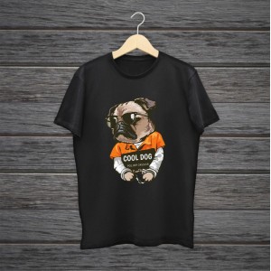 Cool Dog Temalı Baskılı Erkek Tişörtü
