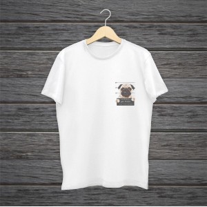 Bad Puggy Temalı Baskılı Siyah Tişört