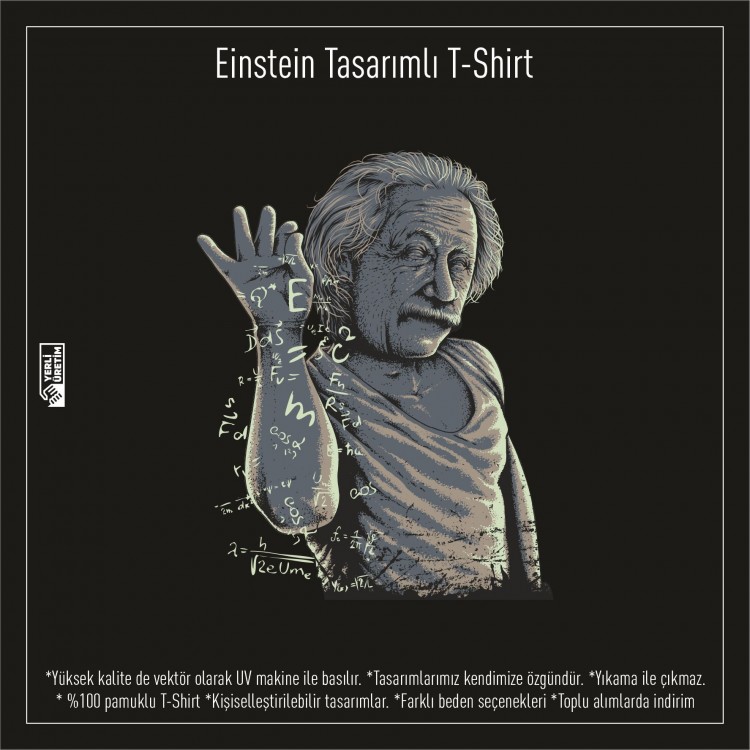 Einstein Baskılı Tişört