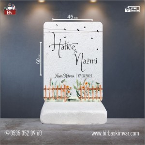 Teldeki Kuşları ile Doğal Taş Magnet 