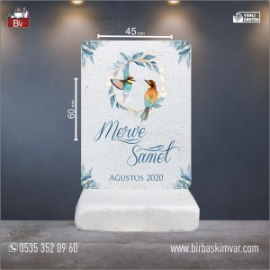 Kuşların Mavi ile Buluştuğu Doğal Taş Magnet