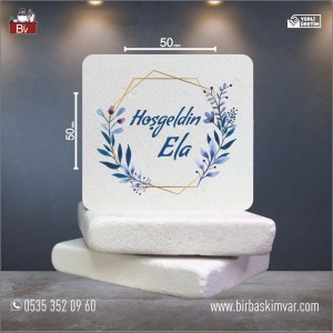 En Sade Hoşgeldin Bebek Motifli Taş Magnet 