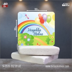 Gökkuşağı Temalı Hoşgeldin Bebek Magneti