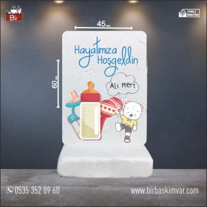 Hayatımıza Hoşgeldin Biberon Temalı Doğal Taş Magnet
