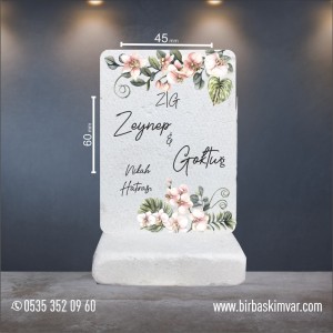 Beyaz Kırmızı Gül Buketli Sarmal Doğal Taş Magnet