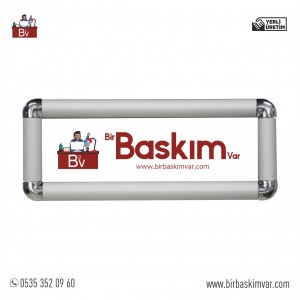 Okul Kapı İsimliği Alüminyum Çerçeve Rondo Açılır - Kapanır (10x30 Ebatında)