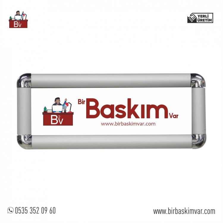 Okul Kapı İsimliği Alüminyum Çerçeve Rondo Açılır - Kapanır (10x30 Ebatında)